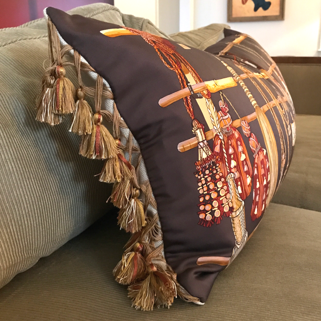 Passementerie Silk Scarf Lumbar Pillows 35"