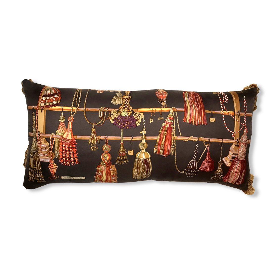 Passementerie Silk Scarf Lumbar Pillows 35"