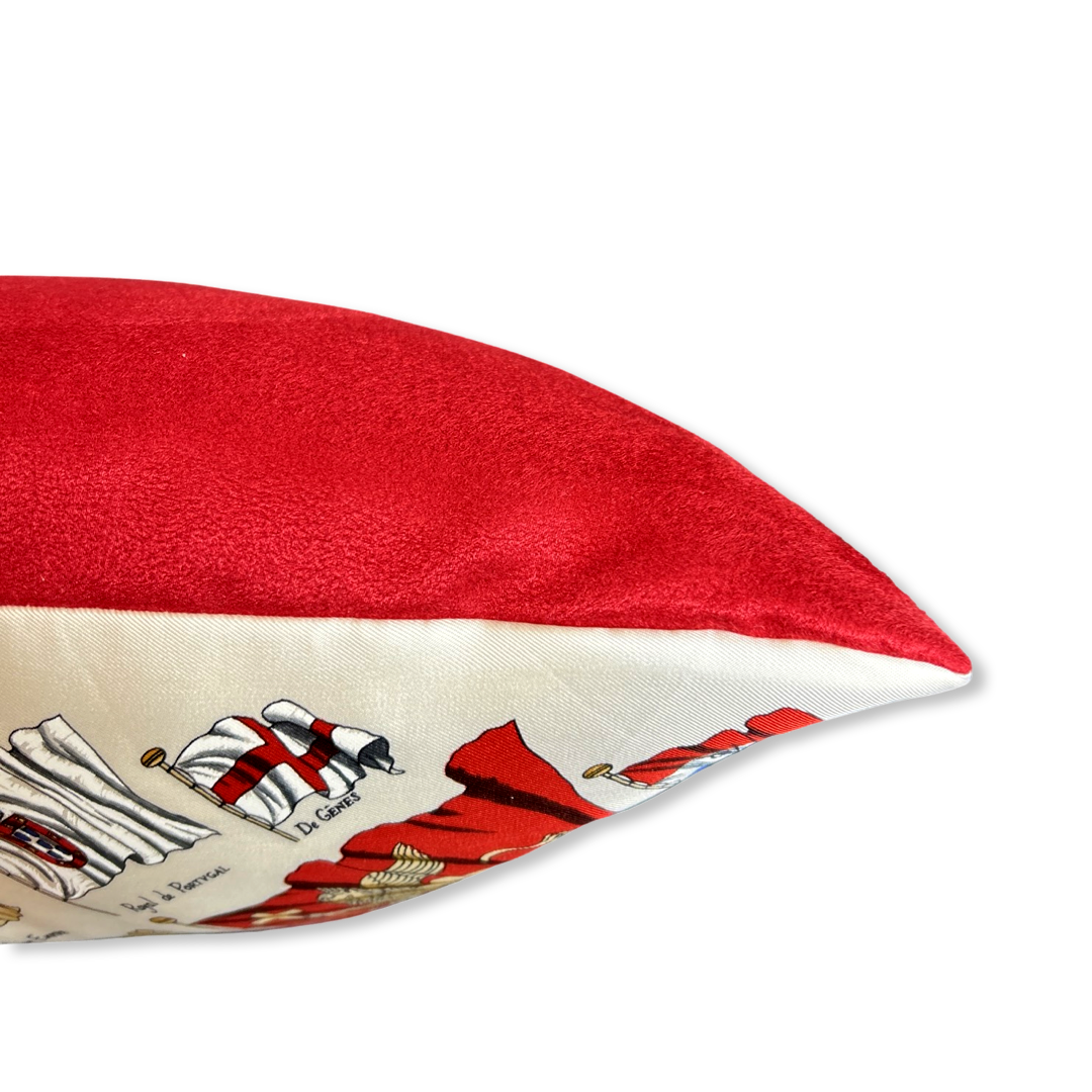 Pavois Blanc Vintage Silk Scarf Pillow 17"