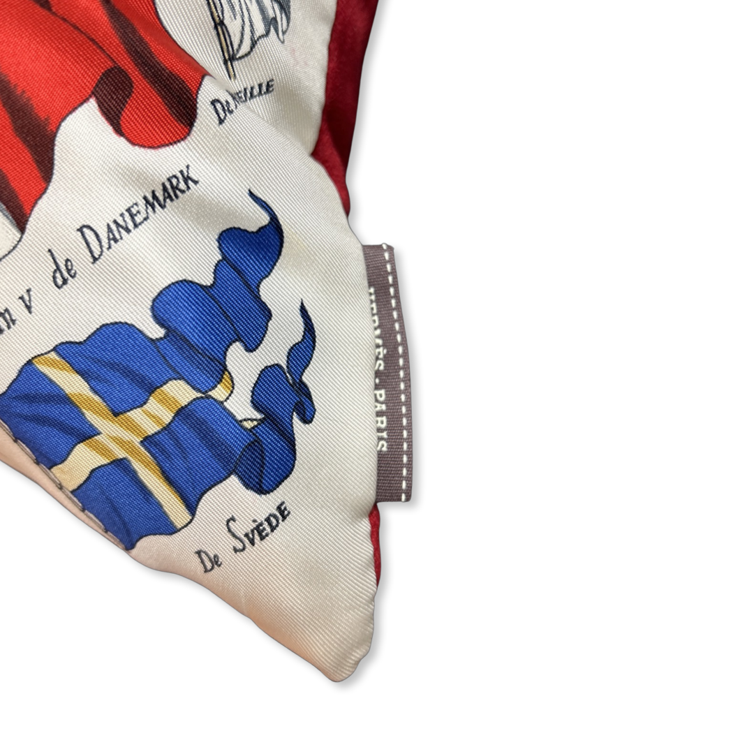 Pavois Blanc Vintage Silk Scarf Pillow 17"