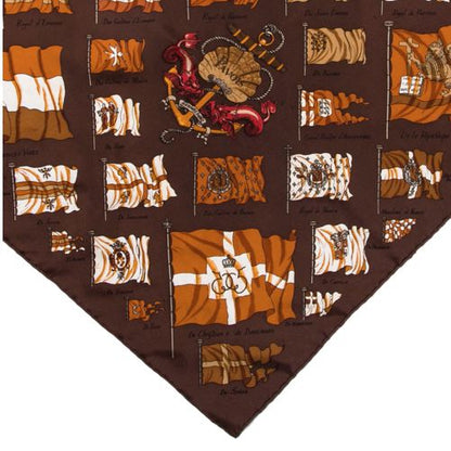 Pavois Brown Vintage Silk Scarf Pillow 17"