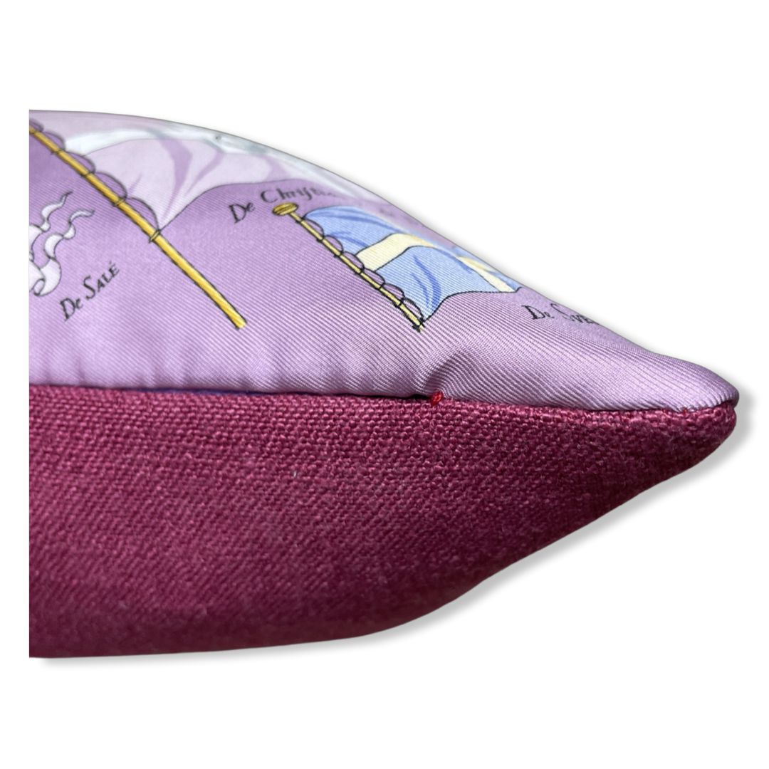 Pavois Lavender Vintage Silk Scarf Pillow 17"