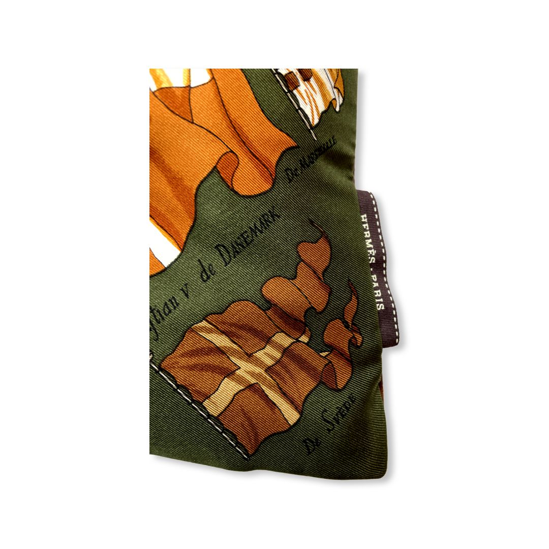 Pavois Olive Silk Pocket Square Pillow 17"