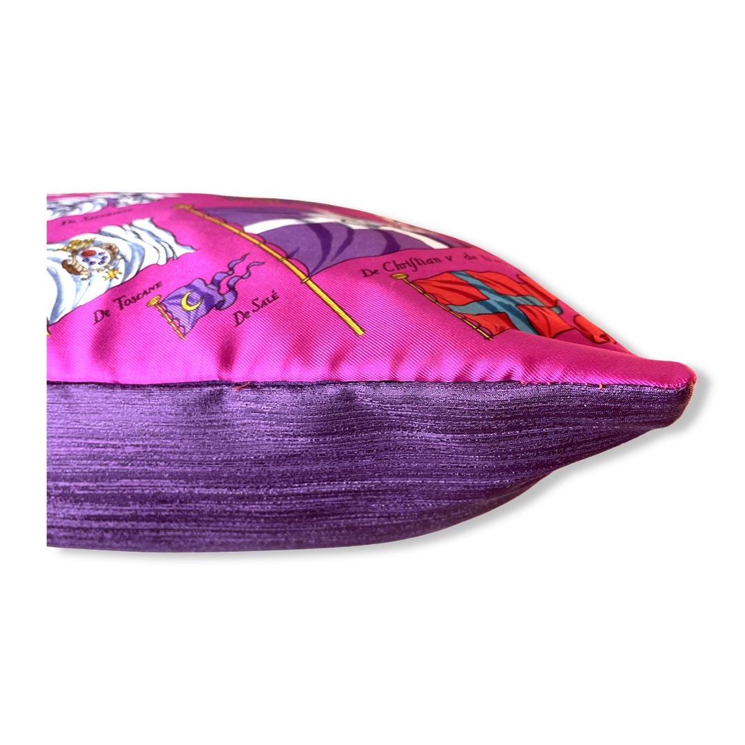 Pavois Pink Vintage Silk Scarf Pillow 17"