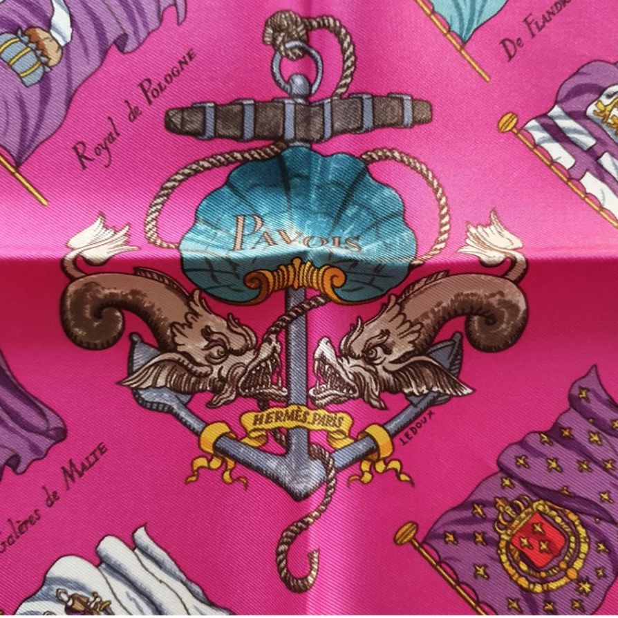 Pavois Pink Vintage Silk Scarf Pillow 17"