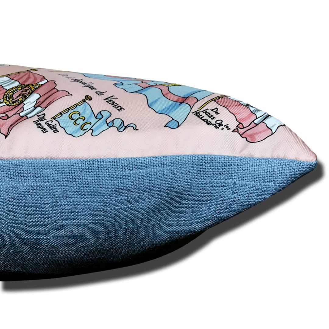 Pavois Rose Vintage Silk Scarf Pillow 17"