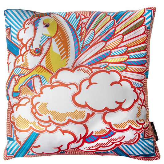 Vintage Hermes Pillow Pegasus Pop Vintage Silk Scarf Pillow 17" at Vintage Luxe Up