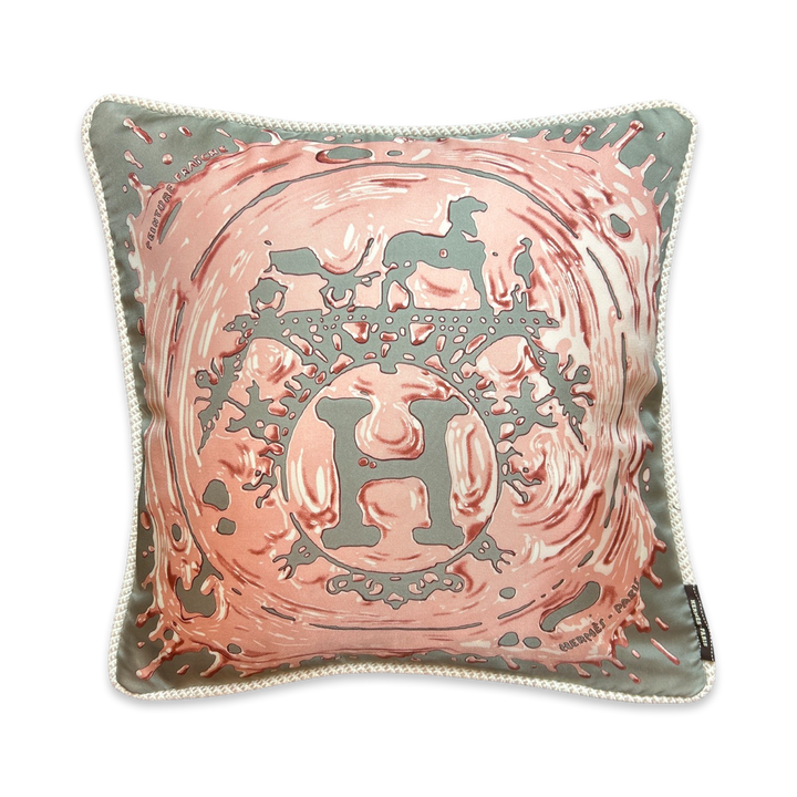 Vintage Hermes Pillow Peinture Fraiche Vintage Silk Scarf Pillow 17" at Vintage Luxe Up