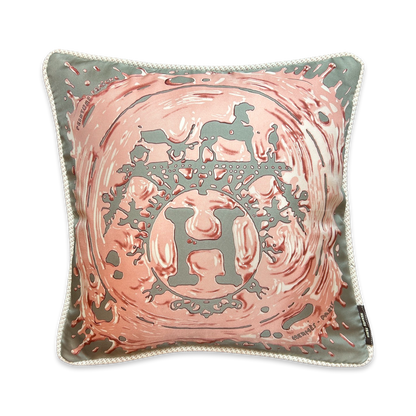Vintage Hermes Pillow Peinture Fraiche Vintage Silk Scarf Pillow 17" at Vintage Luxe Up
