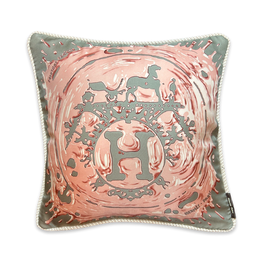 Vintage Hermes Pillow Peinture Fraiche Vintage Silk Scarf Pillow 17" at Vintage Luxe Up