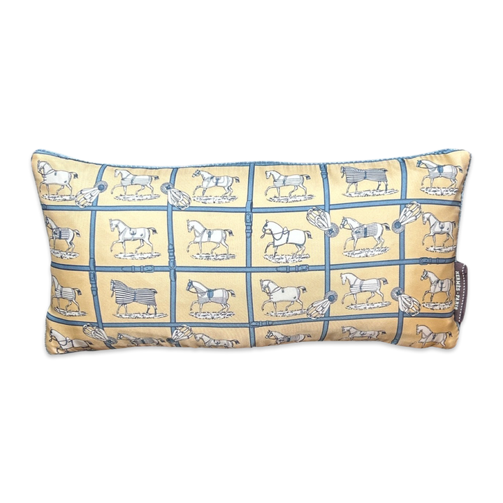 Vintage Hermes Pillow Petits Chevaux Ivory Vintage Silk Scarf Pillow at Vintage Luxe Up