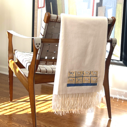 Vintage Hermes Blanket Petits Chevaux Vintage Silk Scarf & Cashmere Throw Blanket at Vintage Luxe Up