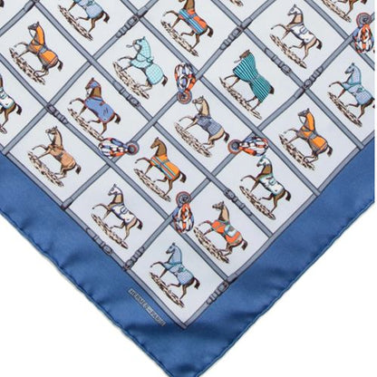 Petits Chevaux Vintage Silk Scarf Pillow 17"