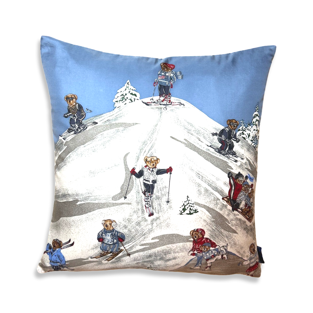 Polo Bear Ski Sweater Silk Scarf Pillow