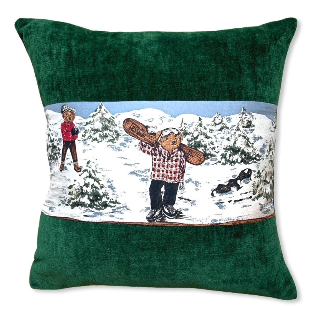 Polo Bear Ski Weekend Silk Scarf Pillows