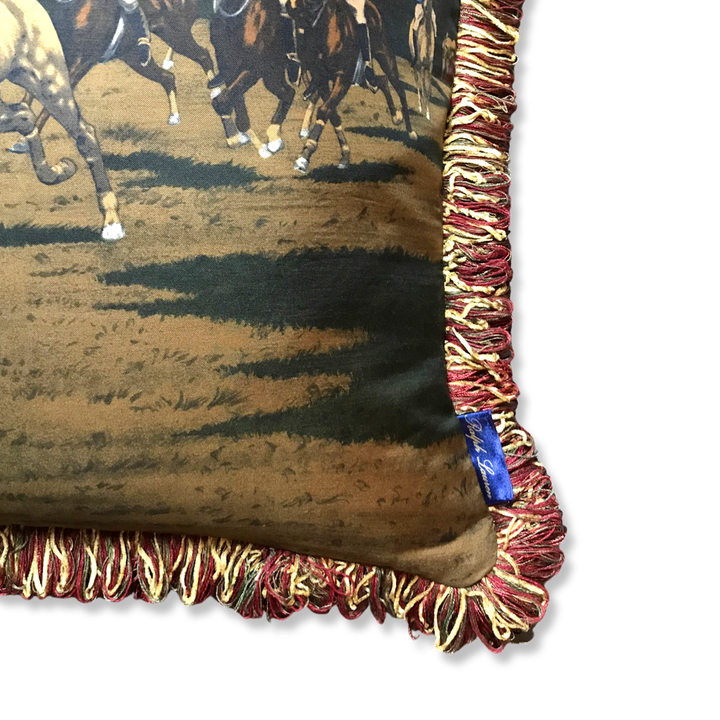 Polo Match Vintage Silk Scarf Pillow 22"
