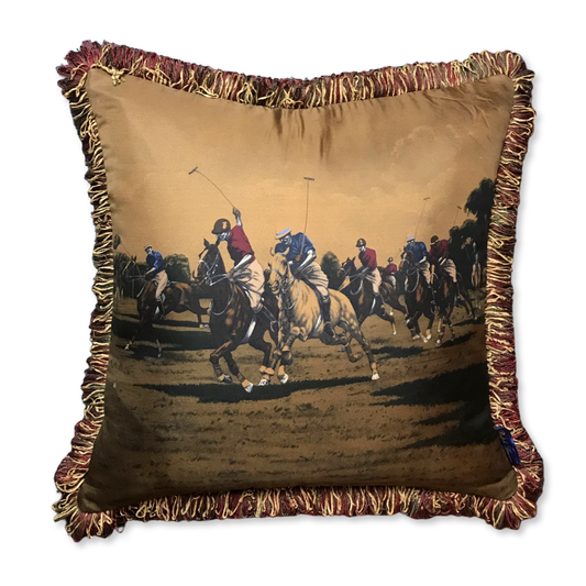 Vintage Ralph Lauren Pillow Polo Match Vintage Silk Scarf Pillow 22" at Vintage Luxe Up