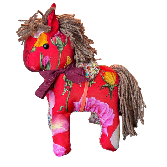 Gucci Roses Vintage Silk Scarf in Noble Pony Design