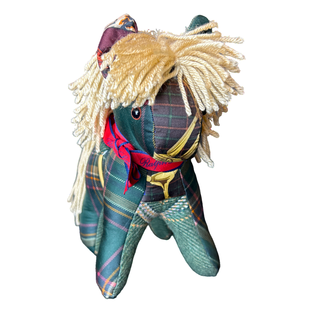 Ralph Lauren Tartan Scarf Patchwork Pony at VintageLuxeUp.com