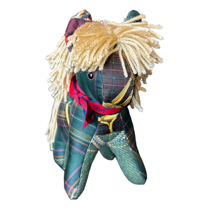 Ralph Lauren Tartan Scarf Patchwork Pony at VintageLuxeUp.com