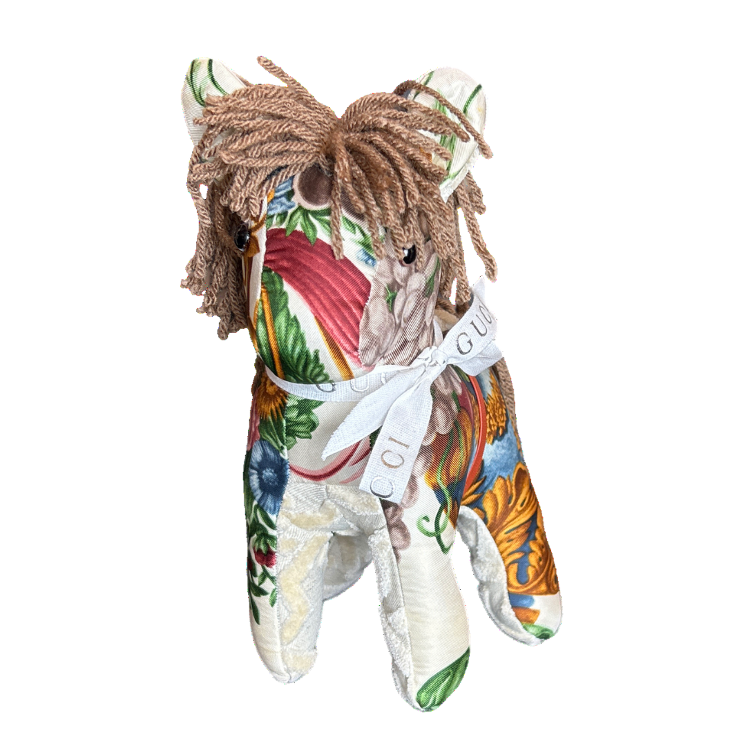 Gucci Roses Floral Scarf Patchwork Pony at VintageLuxeUp.com