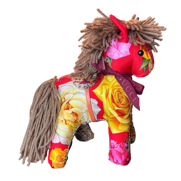 Gucci Roses Vintage Silk Scarf in Noble Pony Design