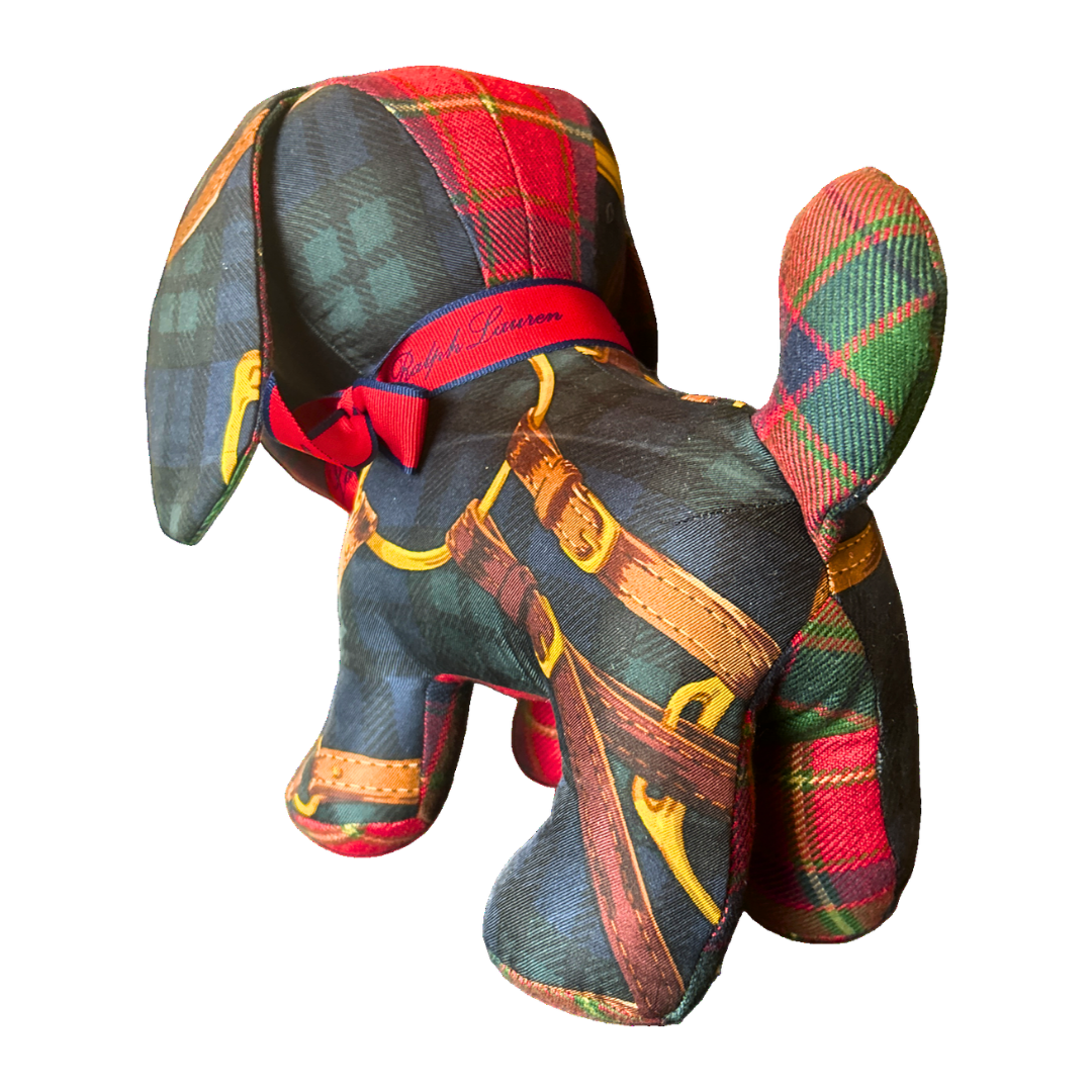 Black Watch Tartan Vintage Silk Scarf Loyal Puppy