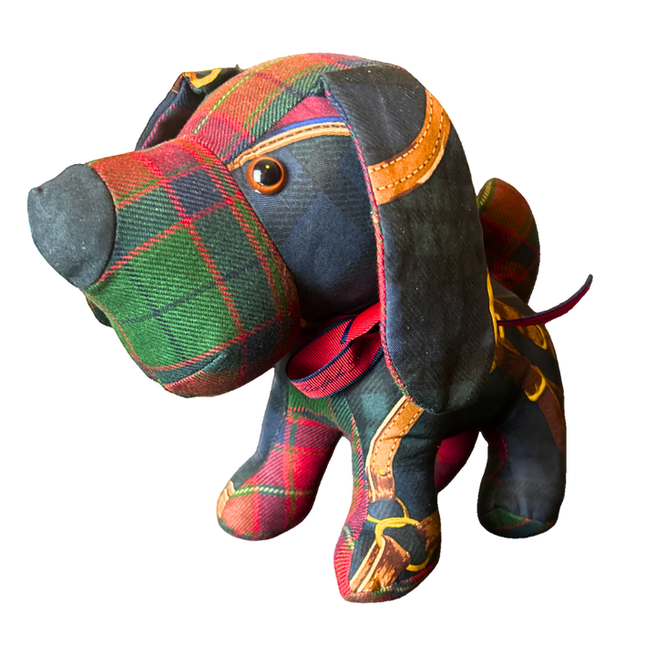 Ralph Lauren Black Watch Tartan Scarf Patchwork Puppy at Vintage Luxe Up