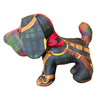Ralph Lauren Black Watch Tartan Scarf Patchwork Puppy at Vintage Luxe Up