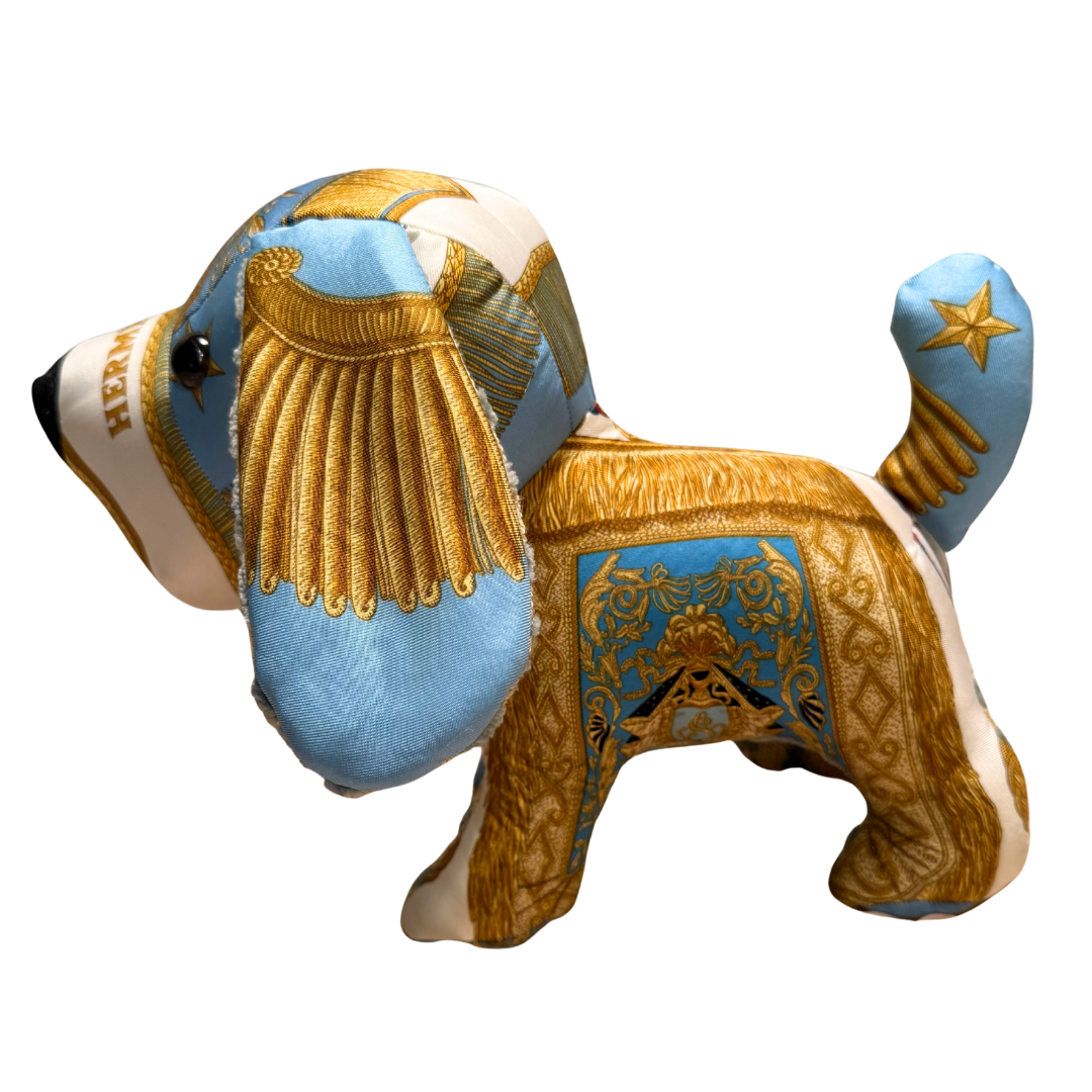 Poste et Cavalerie Vintage Silk Scarf Loyal Puppy