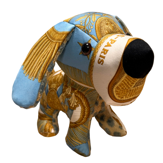 Poste et Cavalerie Vintage Silk Scarf Loyal Puppy