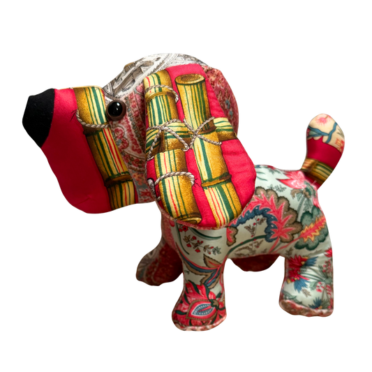Floral Bamboo Vintage Silk Scarf Loyal Puppy