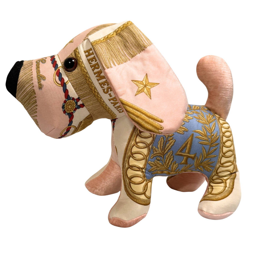 Poste et Cavalerie Vintage Silk Scarf Loyal Puppy
