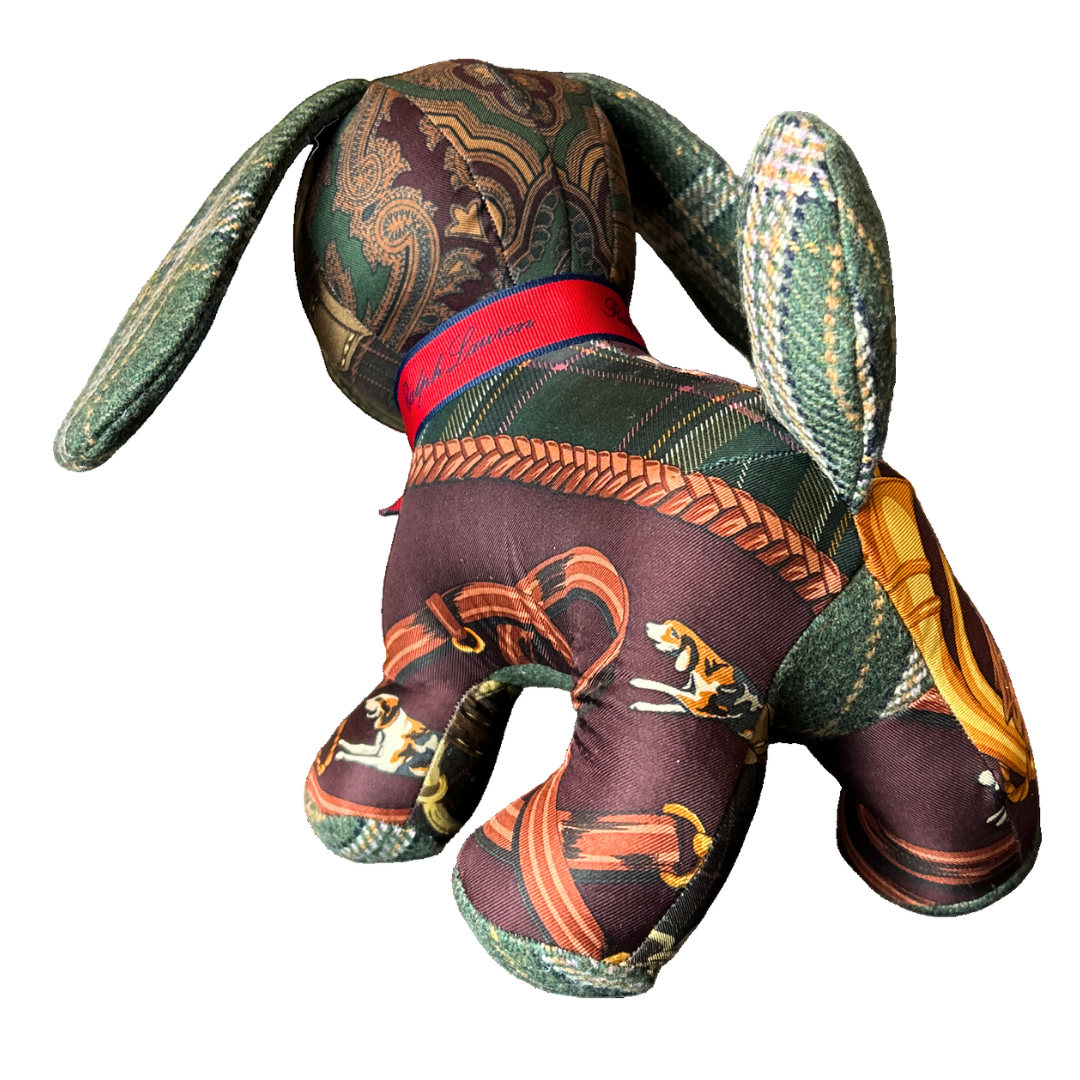 Fox Hunt Vintage Silk Scarf Loyal Puppy