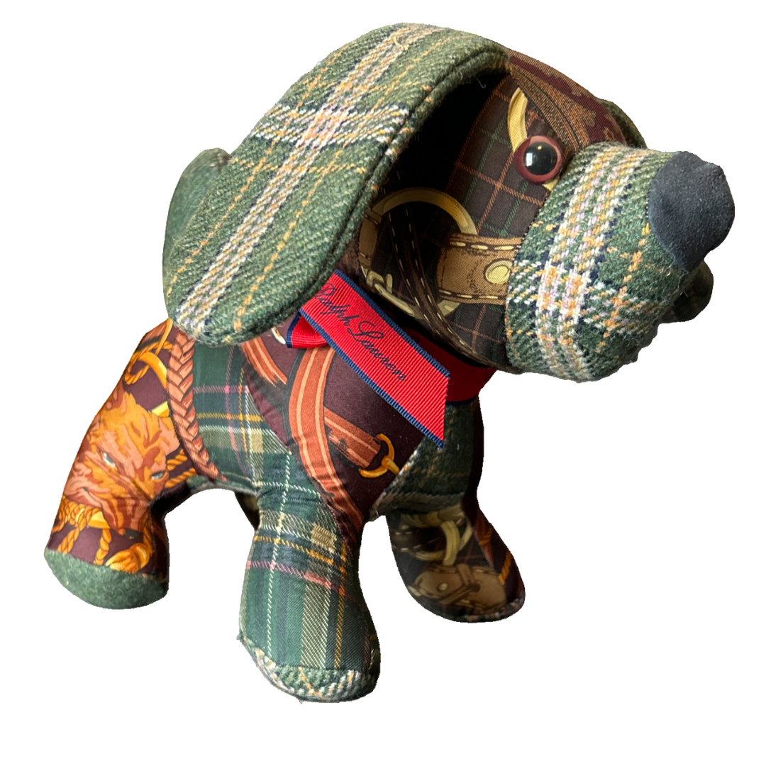 Ralph Lauren Fox Hunt Equestrian Scarf Patchwork Puppy at Vintage Luxe Up