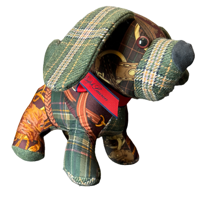 Ralph Lauren Fox Hunt Equestrian Scarf Patchwork Puppy at Vintage Luxe Up