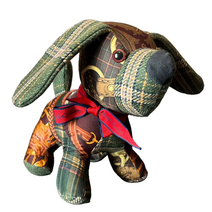 Ralph Lauren Fox Hunt Equestrian Scarf Patchwork Puppy at Vintage Luxe Up