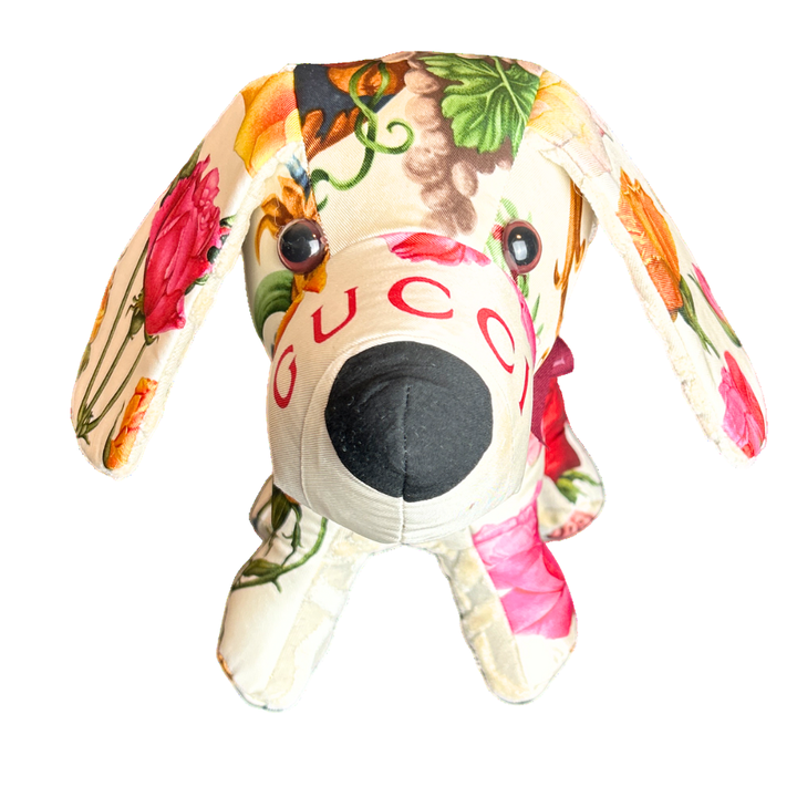 Gucci Rose Floral Scarf Patchwork Puppy at Vintage Luxe Up