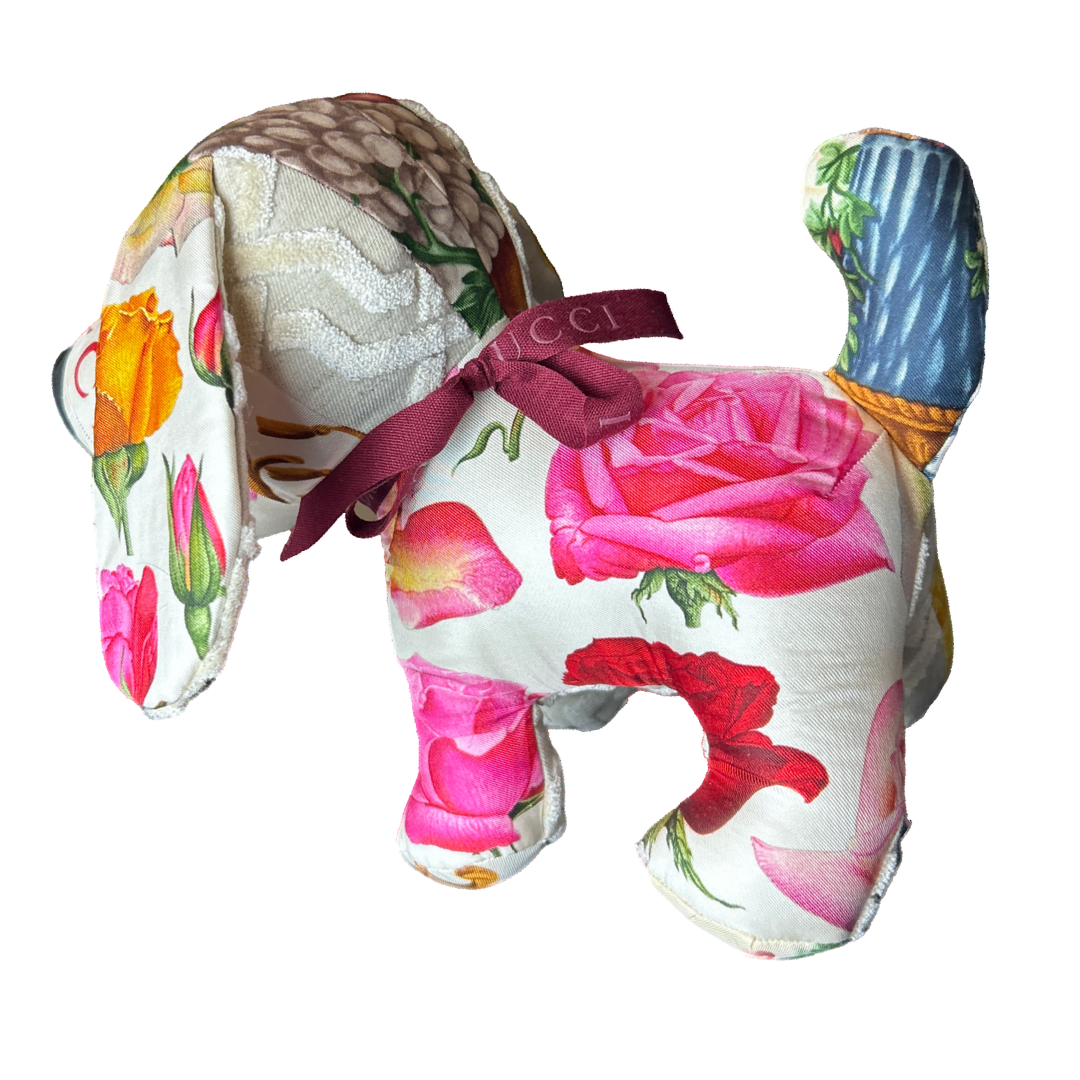 Gucci Rose Floral Scarf Patchwork Puppy at Vintage Luxe Up