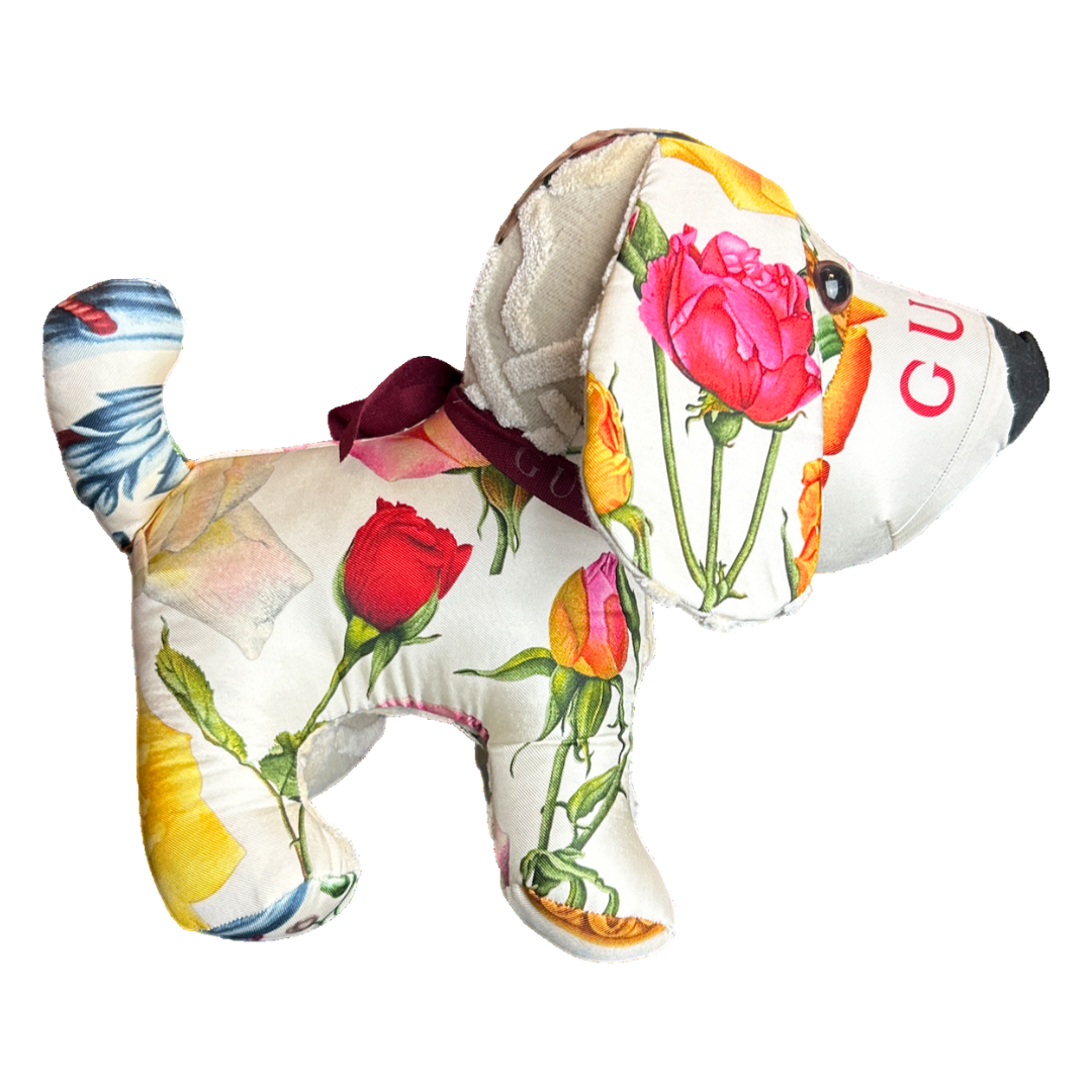 Gucci Rose Floral Scarf Patchwork Puppy at Vintage Luxe Up