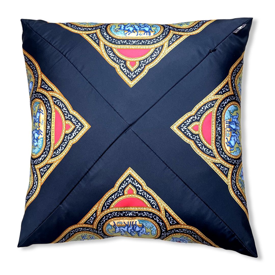 Qalamdan Vintage Silk Scarf Pillow 26"