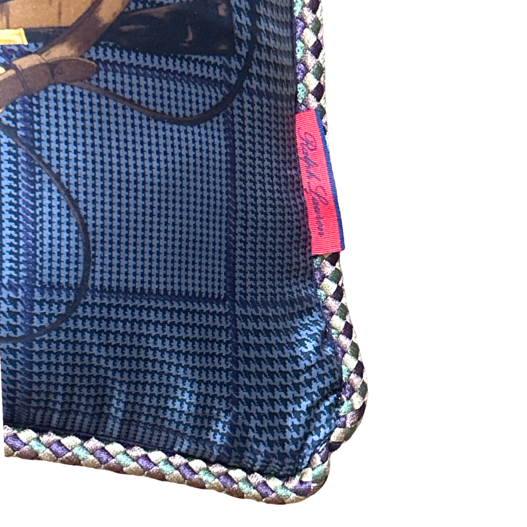 Prince of Wales Equestrian Horses Silk Scarf Pillow 24"