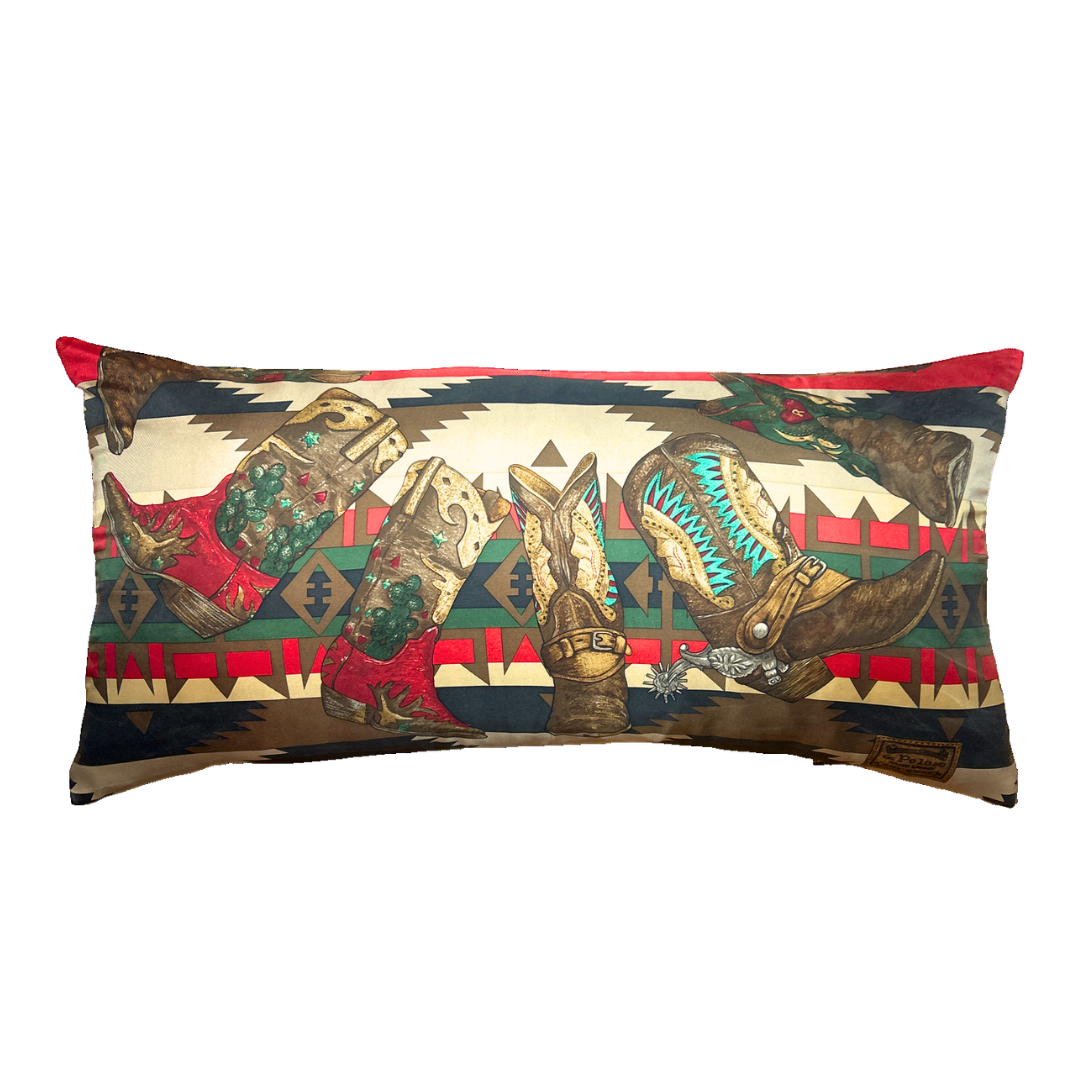 RALPH LAUREN Cowboy Boots Silk Scarf Pillows Decorative Throw Pillow Decorative Pillow