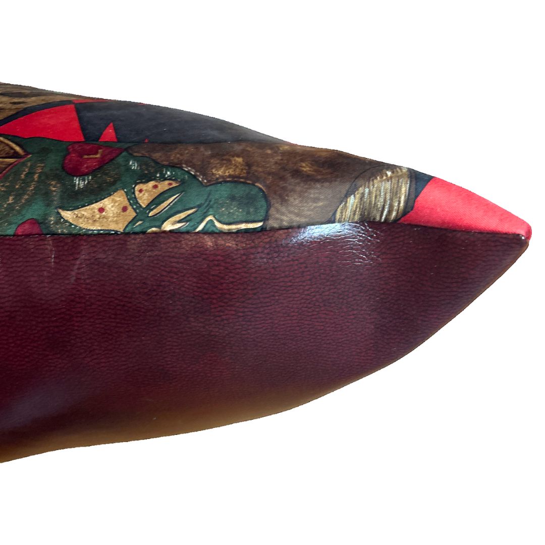 Cowboy Boots Vintage Silk Scarf Pillows 35"