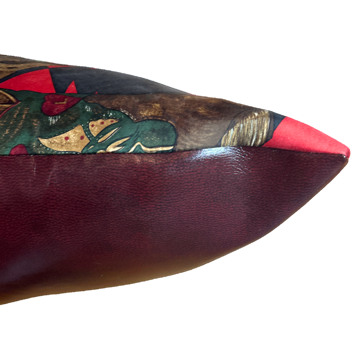 Cowboy Boots Vintage Silk Scarf Pillows 35"