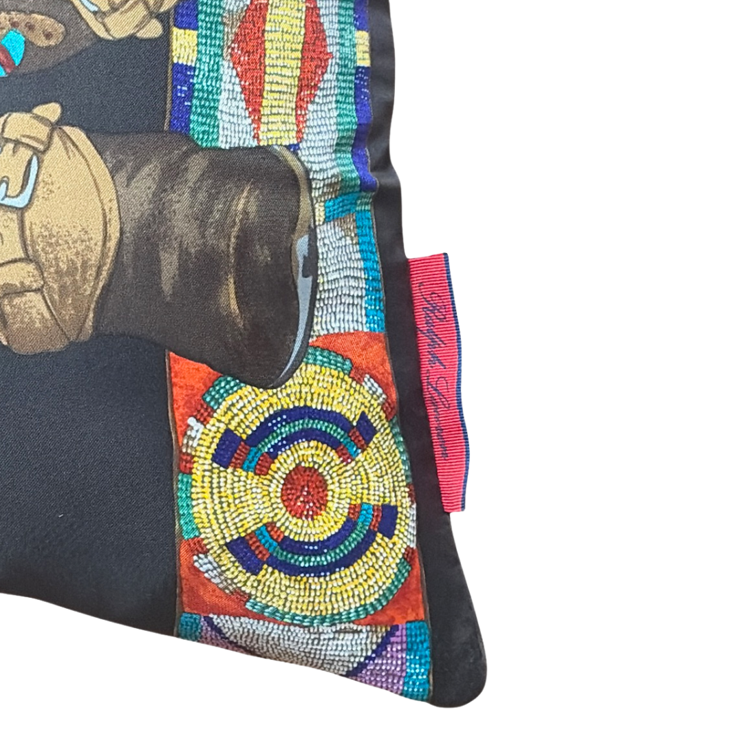 Cowboy Boots Vintage Silk Scarf Pillow 35"