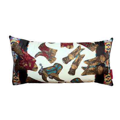 Cowboy Boots Vintage Silk Scarf Pillow 35"