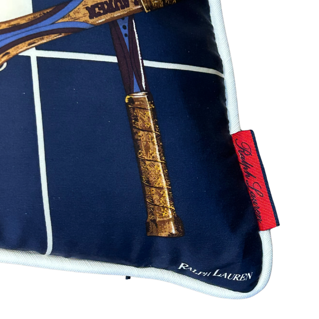 Tennis Pro Vintage Silk Scarf Pillow 30"