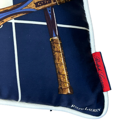 Tennis Pro Vintage Silk Scarf Pillow 30"