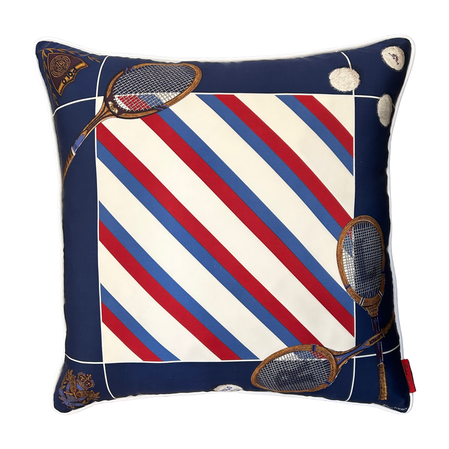 RALPH LAUREN Tennis Vintage Silk Scarf Pillow at Vintage Luxe Up